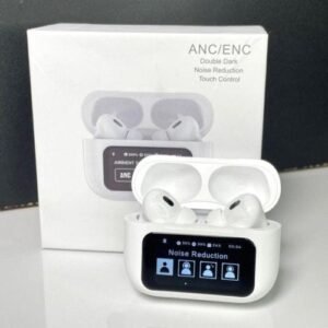 Wireless Noise-Canceling Earbuds with Touch Control and Touchscreen Display