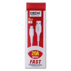 KHM M8 Type-C Fast Charging & Data Transfer Cable – 20A, 10000mAh
