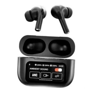 Wireless Noise-Canceling Earbuds with Touch Control and Touchscreen Display