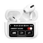 Wireless Noise-Canceling Earbuds with Touch Control and Touchscreen Display