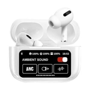 Wireless Noise-Canceling Earbuds with Touch Control and Touchscreen Display