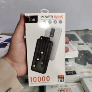 J-Cell 10000mAh Power Bank J-102 and 1 to 4 Cable Built-In Charger